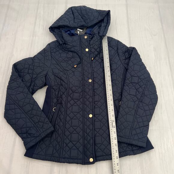 Cashew Flower Sherven X. Quilted Lightweight Womens Navy Blue Jacket Sz 40 USA 8 - Picture 6 of 15